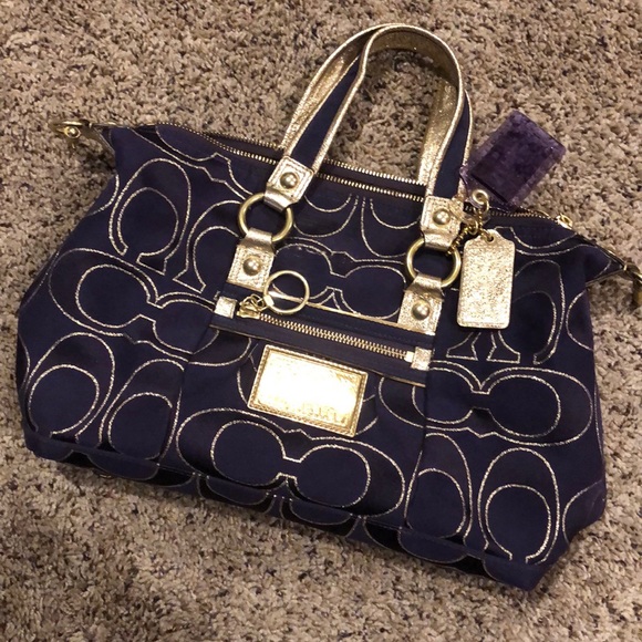 Coach Handbags - Purple and gold coach purse
